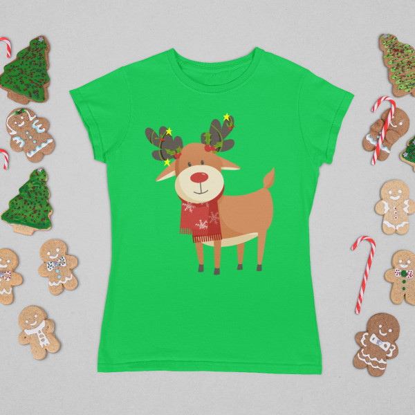 Tricou pentru femei "Reni festivi"
