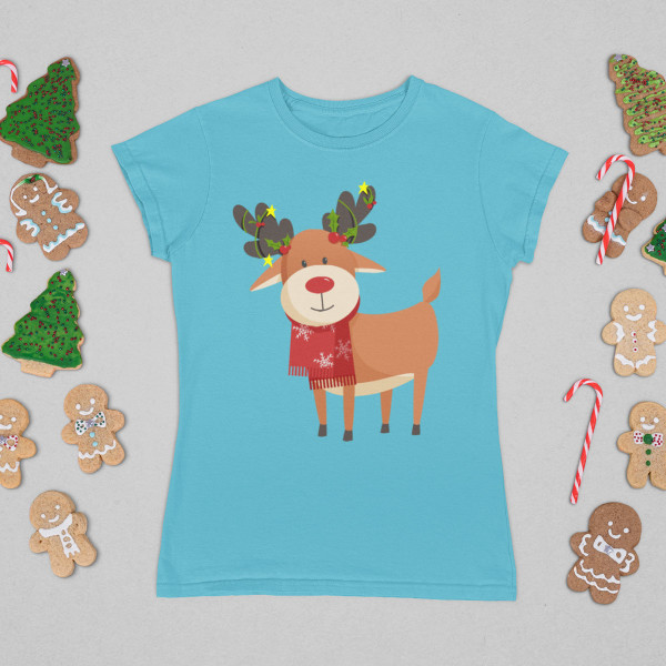 Tricou pentru femei "Reni festivi"