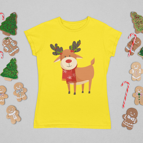 Tricou pentru femei "Reni festivi"