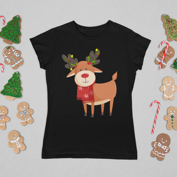 Tricou pentru femei "Reni festivi"