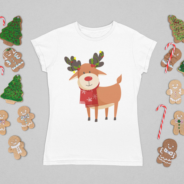 Tricou pentru femei "Reni festivi"