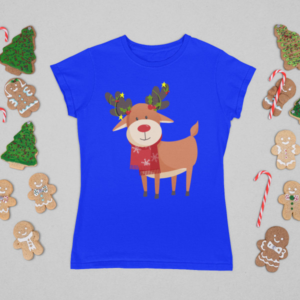 Tricou pentru femei "Reni festivi"