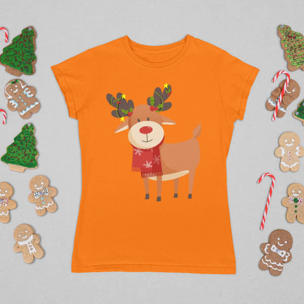Tricou pentru femei "Reni festivi"