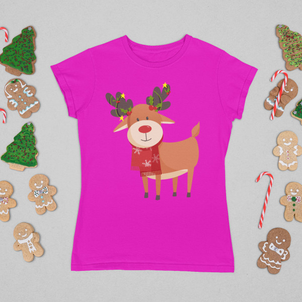 Tricou pentru femei "Reni festivi"