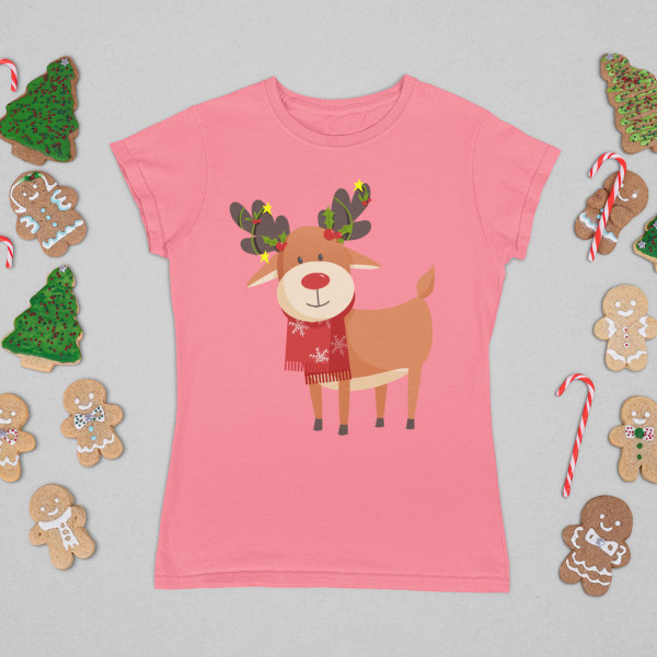 Tricou pentru femei "Reni festivi"