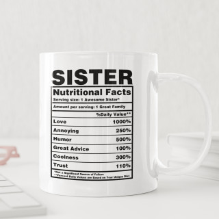 Cană "Sister Nutrition Facts"