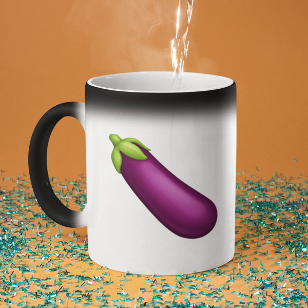 Set de căni pentru cuplu "Eggplant and peach"