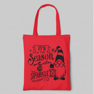 Geantă din țesătură colorată "It's the season to sparkle"