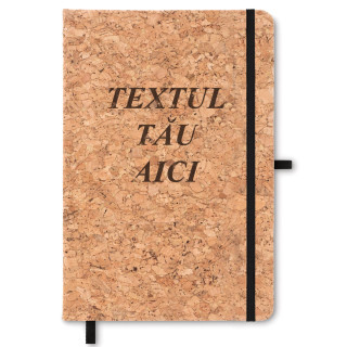 Agendă cu copertă din plută cu textul ales de tine (A5)