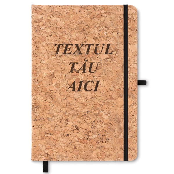 Agendă cu copertă din plută cu textul ales de tine (A5) Agendă cu copertă din plută cu textul ales de tine (A5)