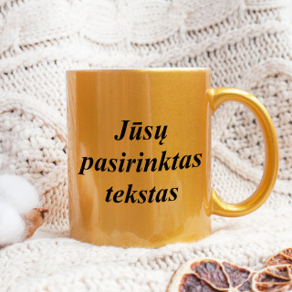 Cană aurie cu textul ales de tine