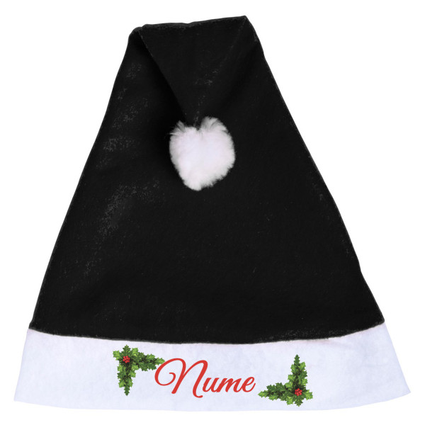 Căciulă de Crăciun cu numele ales de tine (neagră) Căciulă de Crăciun cu numele ales de tine (neagră)