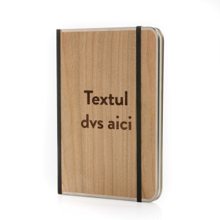 Caiet A5 cu copertă din lemn "TREELINE", cu textul tău personalizat Caiet A5 cu copertă din lemn "TREELINE", cu textul tău personalizat