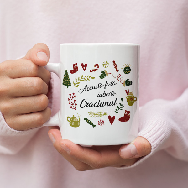 Cană "Această fată iubește Crăciunul"