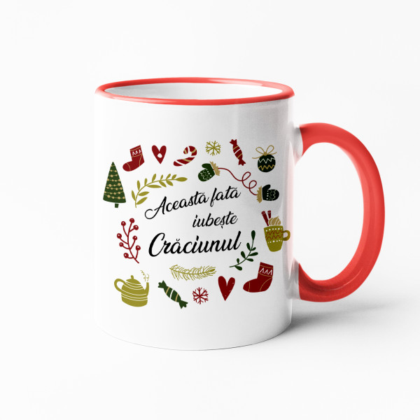 Cană "Această fată iubește Crăciunul"