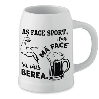 Cană ceramică "Nu fac sport"