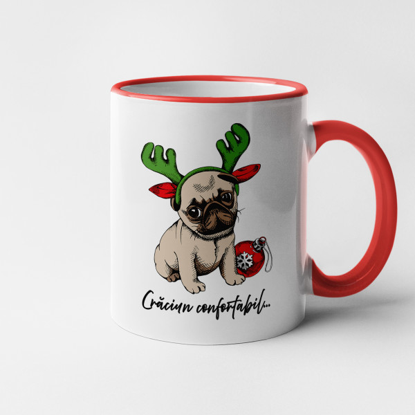 Cană "Crăciunul lui Pug"