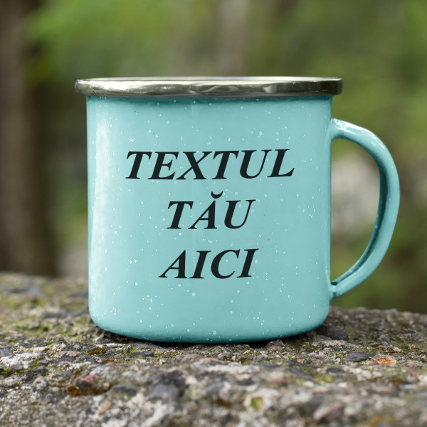 Cană de metal cu propriul text Cană de metal cu propriul text