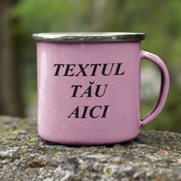 Cană de metal cu propriul text Cană de metal cu propriul text