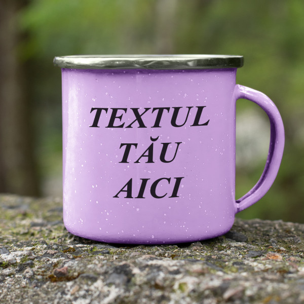 Cană de metal cu propriul text Cană de metal cu propriul text