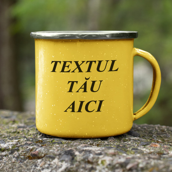 Cană de metal cu propriul text Cană de metal cu propriul text