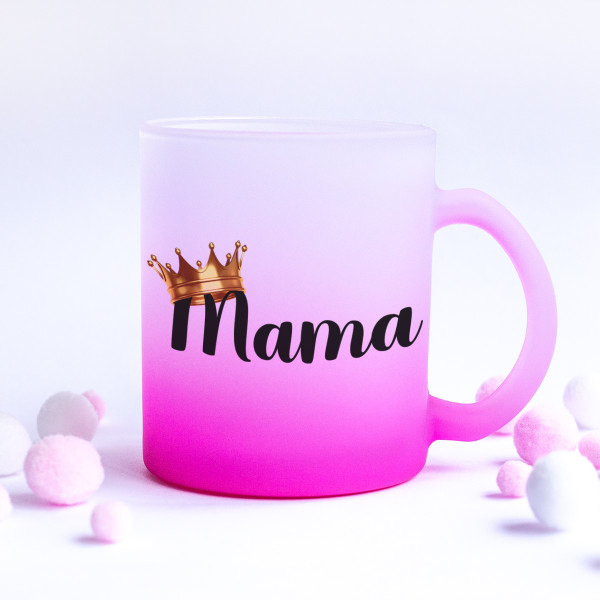 Cană din sticlă înghețată "Mama" Cană din sticlă înghețată "Mama"