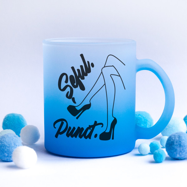 Cană din sticlă înghețată "Șeful. Punct." Cană din sticlă înghețată "Șeful. Punct."