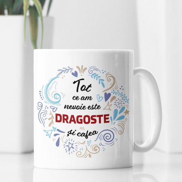 Cană "Dragoste și cafea"