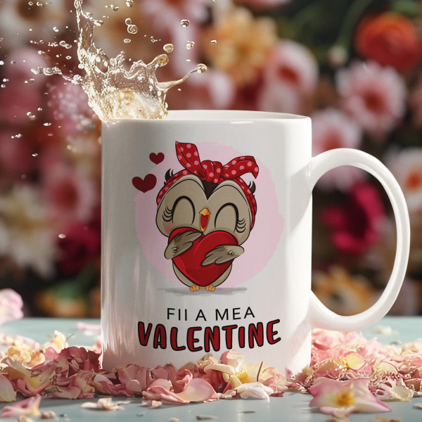 Cană "Fii iubita mea de Valentine"
