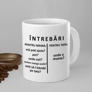 Cană "Întrebări pentru tata"