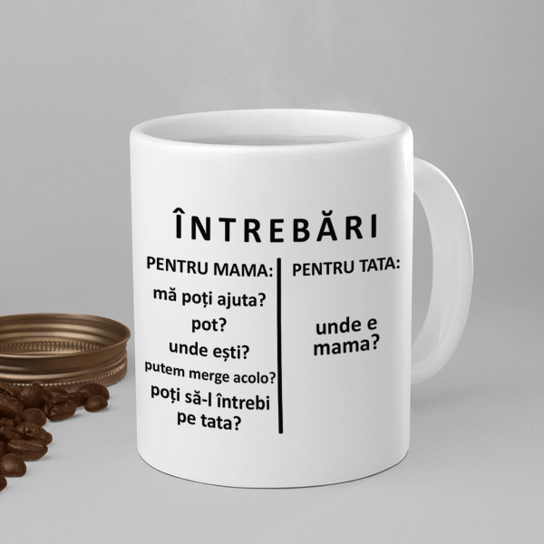 Cană "Întrebări pentru tata"