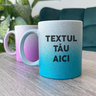 Cană lucioasă cu textul ales de tine
