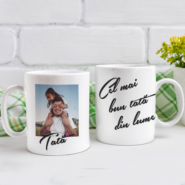 Cană „Pentru tati” cu fotografia aleasă de dvs. Cană „Pentru tati” cu fotografia aleasă de dvs.