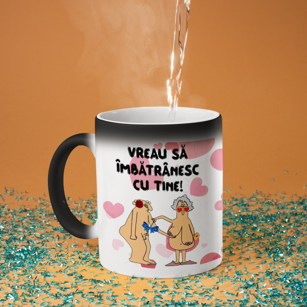 Cană pentru Valentine's Day "Vreau să îmbătrânesc cu tine" Cană pentru Valentine's Day "Vreau să îmbătrânesc cu tine"