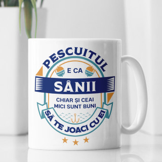 Cană "Pescuitul e ca sânii"