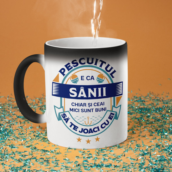Cană "Pescuitul e ca sânii"