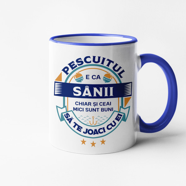Cană "Pescuitul e ca sânii"