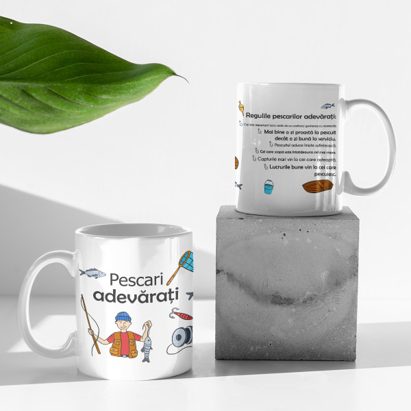 Cană "Regulile unui pescar adevărat"