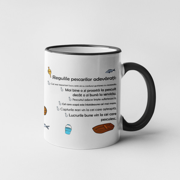 Cană "Regulile unui pescar adevărat"