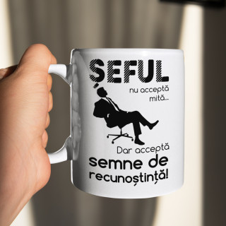 Cană "Șeful nu acceptă mită"