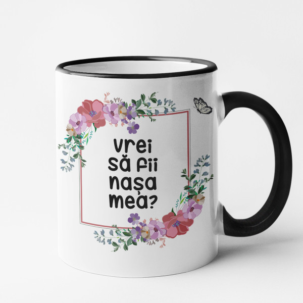 Cană "Vrei să fii nașa mea?"