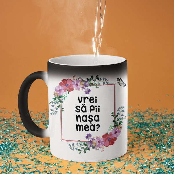 Cană "Vrei să fii nașa mea?"