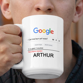 Cana XL "Cel mai bun șef este" cu numele ales de tine (450ml)