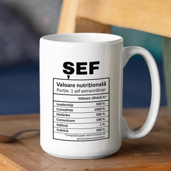 Cană XL "Compoziția șefului" (450ml)