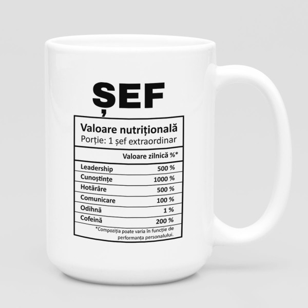 Cană XL "Compoziția șefului" (450ml)