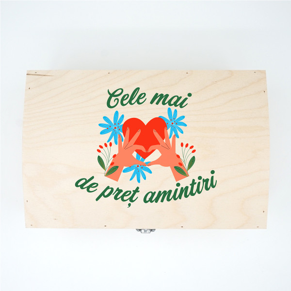 Cutie de lemn pentru suveniruri "Cele mai de preț amintiri"
