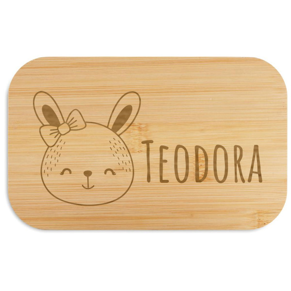 Cutie pentru prânz "BEIBABOX – iepuraș" cu numele ales de tine