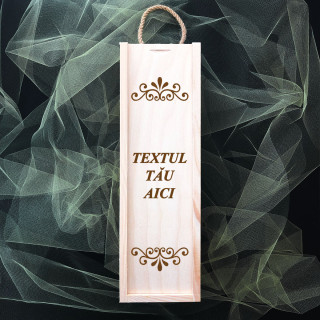 Cutie pentru sticle din lemn cu propriul tău text