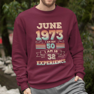 Hanorac "Experience" cu data selectată (fără glugă)