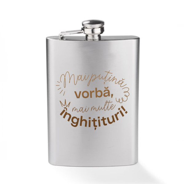 Flască "Mai puțină vorbă" (240ml) Flască "Mai puțină vorbă" (240ml)
